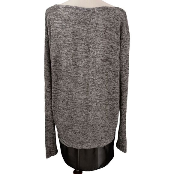 Kut From The Kloth Top S Knit Layered Textured Sweater Heathered Black Gray - Picture 14 of 14